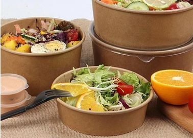Recyclable Paper Soup Bowls , Custom Hot & Cold Paper Salad Containers